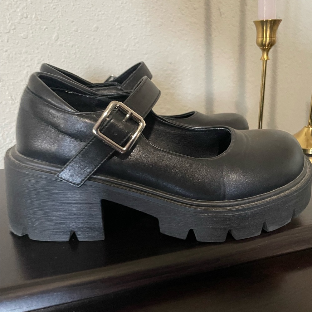 Black Mary Jane Platform Shoes